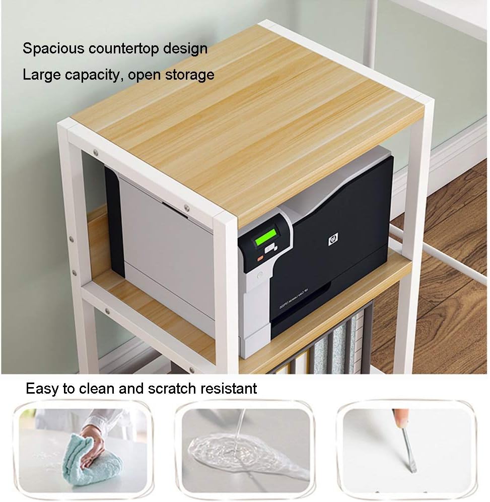 Printer Stand 3 Shelf Mobile Printer Stand Paper Organizer 3D Printer Media Cart with 4 Swivel Wheels Printer Table