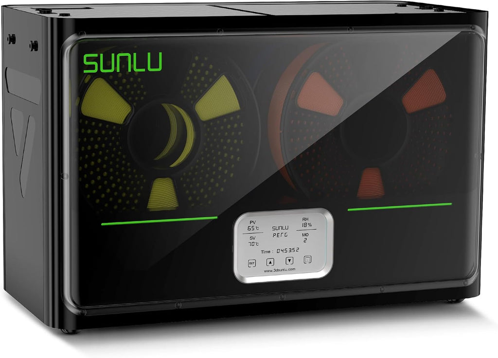 SUNLU Official 3D Printer Filament Dryer S4, 4 Spools Capacity, Upgraded 3 Circulation Fans, 350W PTC Heater, 70℃ Max Temperature, Intelligent Humidity Control, Nylon TPU PLA PETG ABS Filament, Black