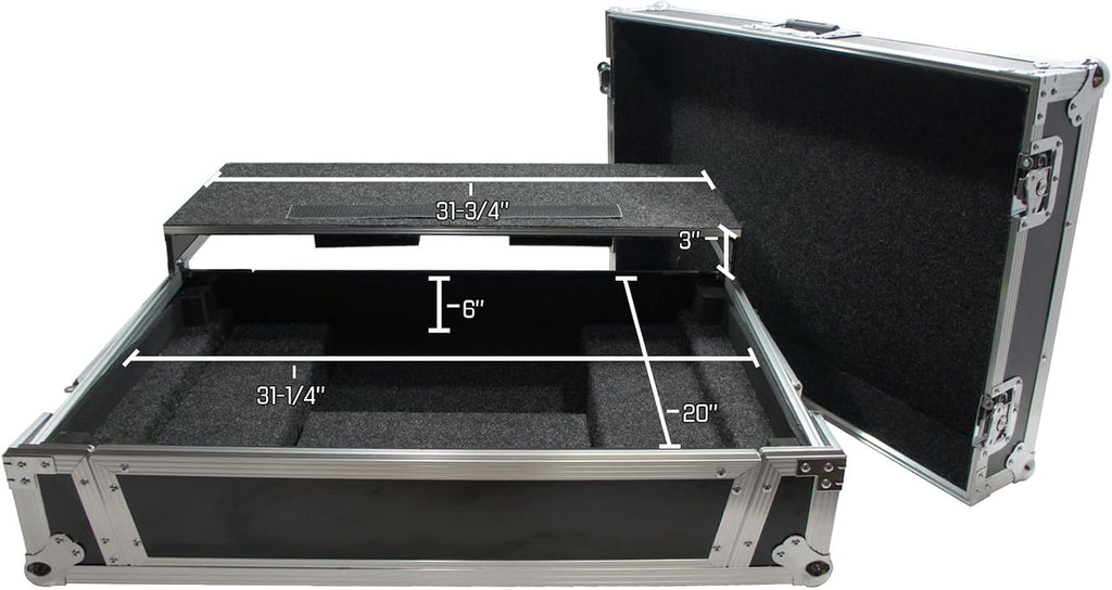 Harmony Audio HCNS7IIWLTTR Flight Glide Laptop Stand Road DJ Custom Case Compatible with Numark NS7II
