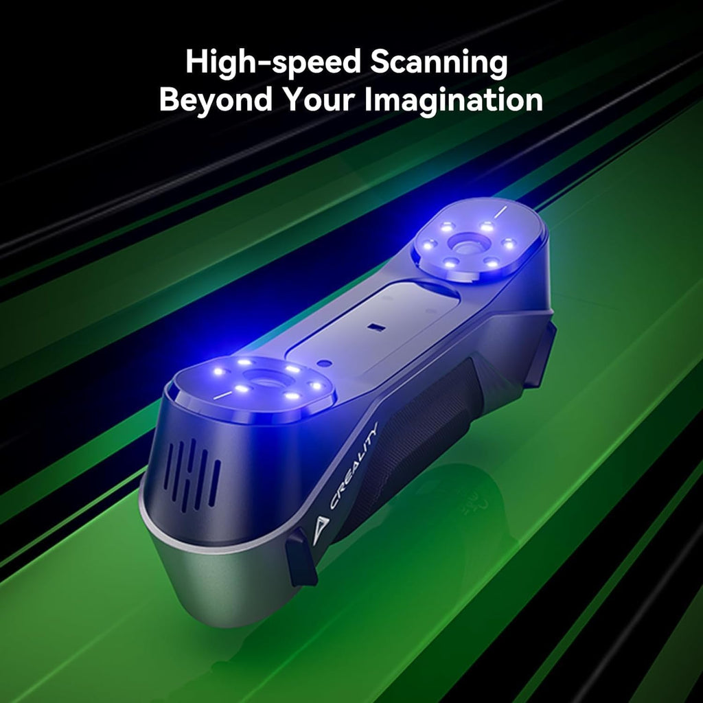 Creality 3D Scanner CR-Scan Raptor for 3D Printing, 60fps Multiple-line Blue & NIR Consumer Handheld Scanner 0.02mm Accuracy, Anti-Shake Tracking, 24-Bit Fast Full-Color Scanning for Windows macOS