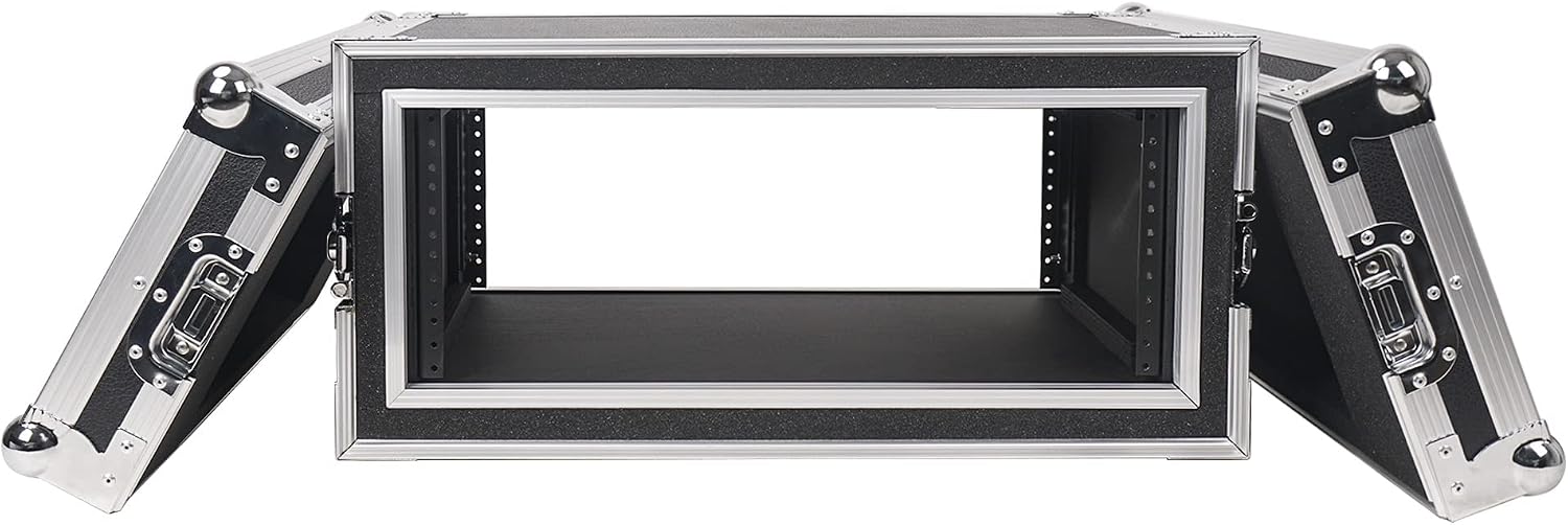 Sound Town Shock Mount 4U ATA Plywood Rack Case with 15' Rackable Depth, 4-Space Size, Pro Tour Grade (STRC-SP4US)