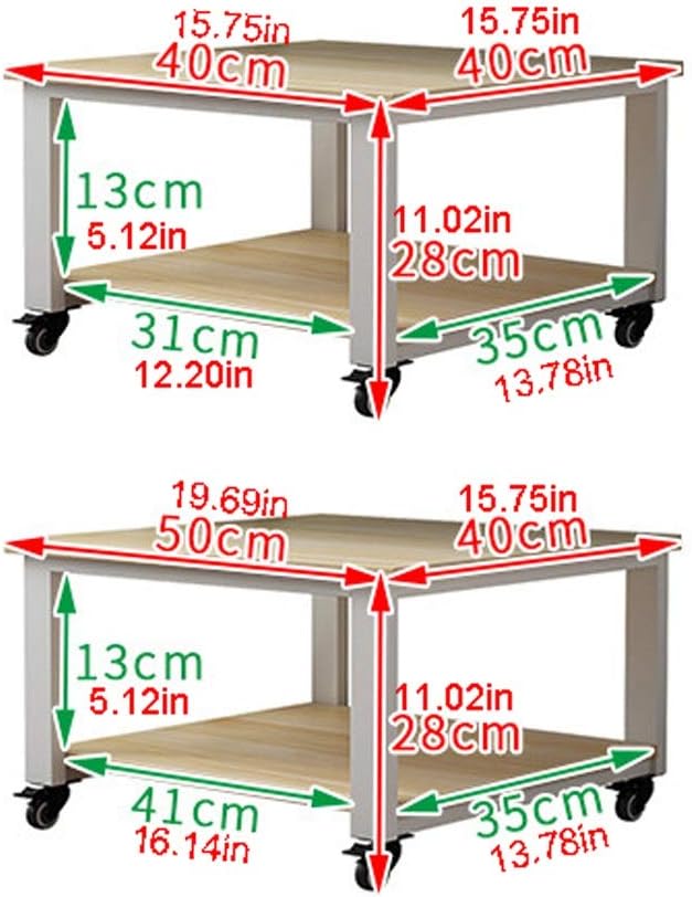 Printer Stand Easy to Move Printer Stand Super Load Printer Desk Under Desk Printer Stand with 4 Wheels for Mini 3D Printer for Home,Office/White-B/50 * 40 * 28Cm (White b)