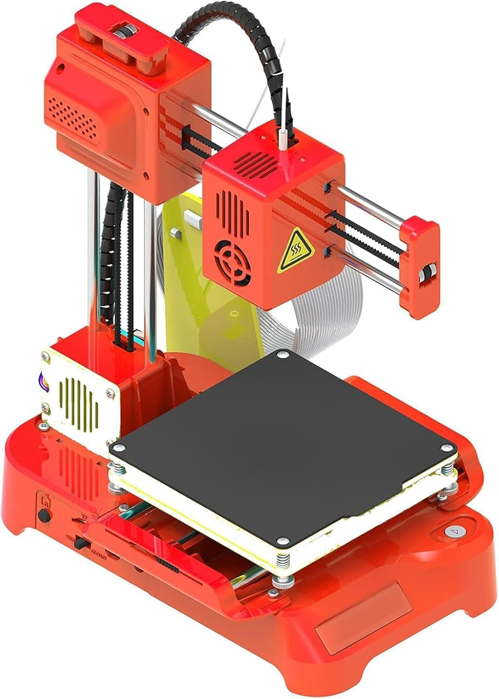 3D Printer,Leveling-Free Printer,K7 Desktop Mini 3D Printer,for Beginners, Kids, Student Education, Gift, 100 * 100 * 100 mm Print Size, One Keys Printing,Black (Red)