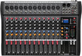 12 Channel Professional Audio Mixer Console Sound Board with 48V Phantom Power,USB Audio Interface for Live Show,Streaming Recording Music Stage Karaoke