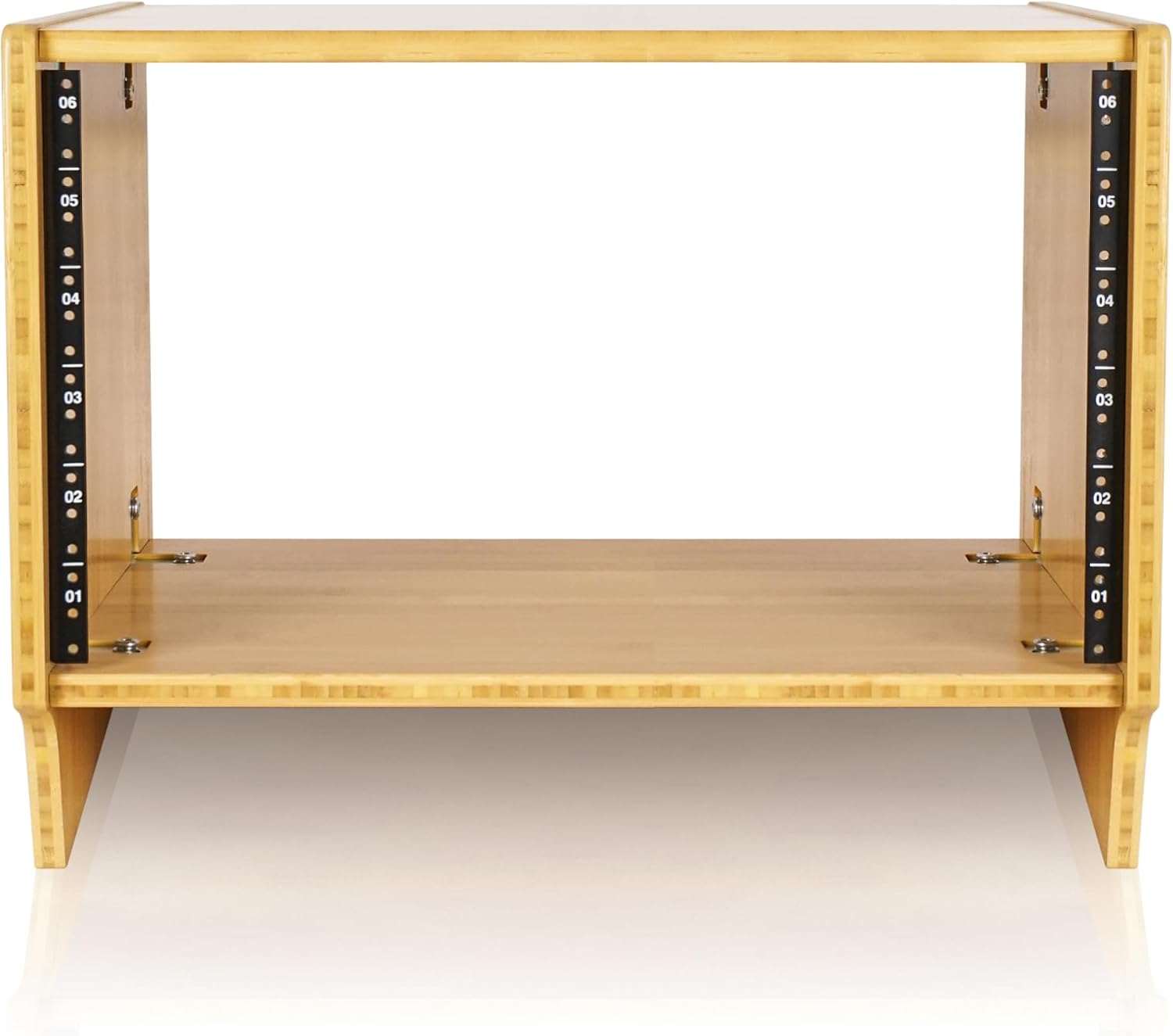 Sound Town DIY 6U Angled Desktop Turret Studio Rack, Solid Carbonized Bamboo, Assembly Required (STBR-6SL)
