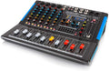 Pyle 6-Channel Console Style Audio Mixer with Bluetooth - DJ Sound Controller, 4 XLR / Combo Inputs, Sub Out, +48V Phantom, USB-A In, 16 DSP Effects, MP3 Player, 7-Band EQ - PMXU67BT