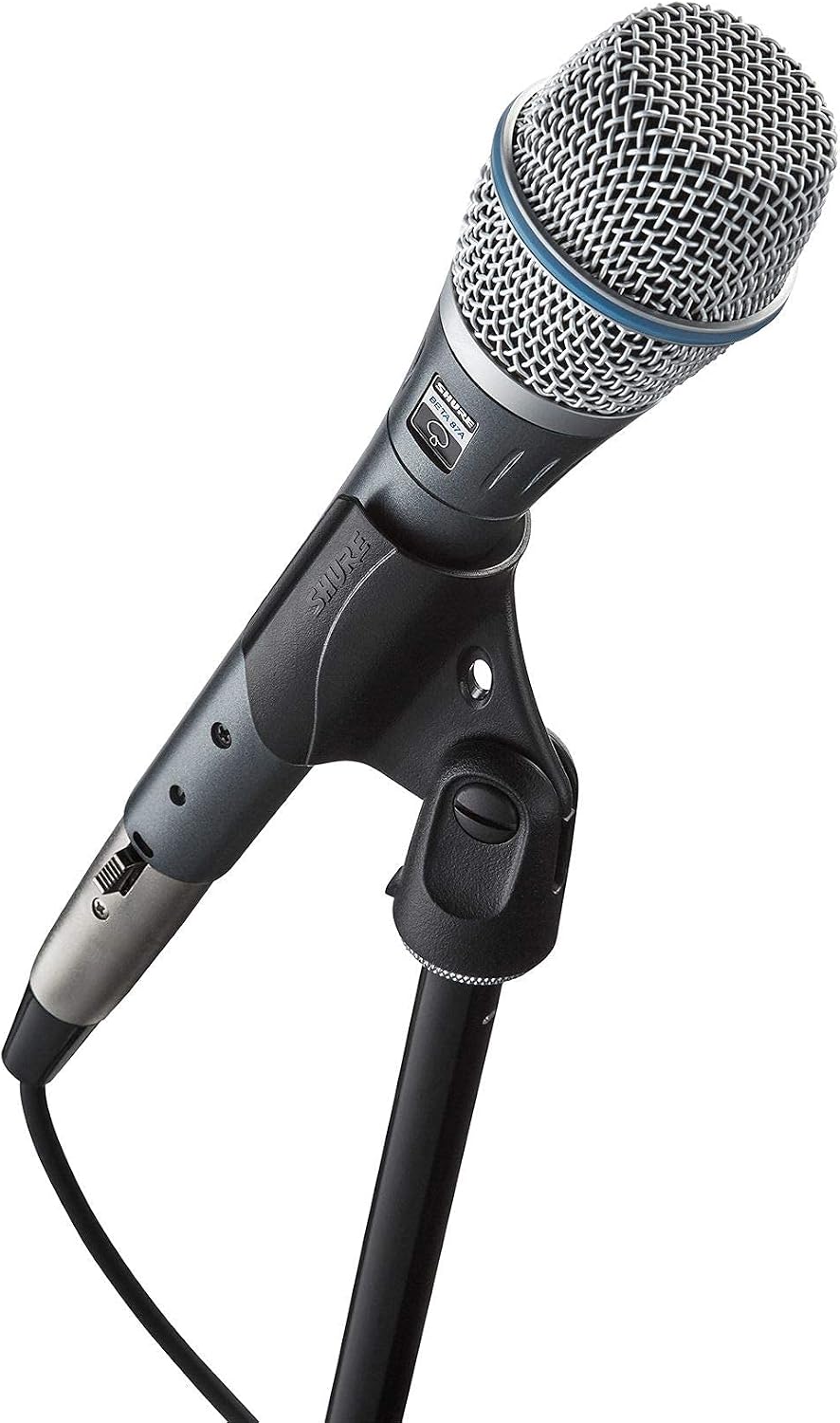 Shure BETA 87A Studio Grade Vocal Microphone with Built-in Pop Filter - Single Element Supercardioid Condenser Mic with A25D Mic Clip and Storage Bag, Ideal for Studio Recording and Live Performances