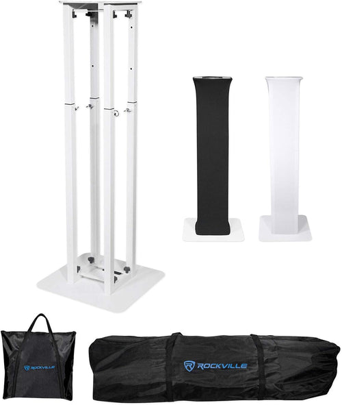 (2) Rockville RTP32W Totem Moving Head Light Stand+Black+White Scrims+Carry Bag (2 Items)