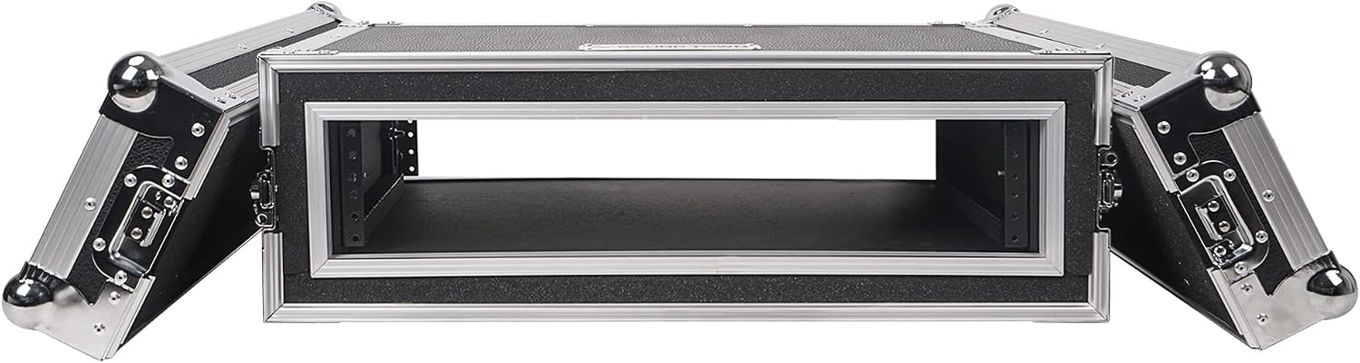 Sound Town Shock Mount 2U ATA Plywood Rack Case with 15' Rackable Depth, 2-Space Size, Pro Tour Grade (STRC-SP2US)
