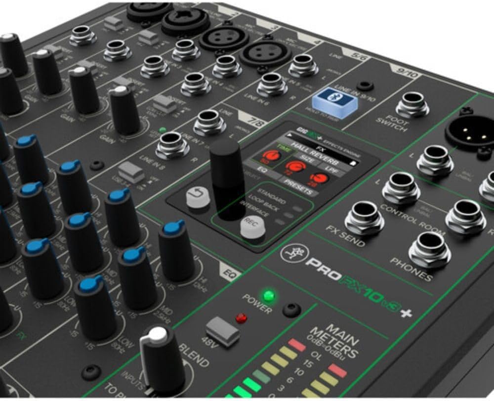 Mackie ProFX10v3+ 10-Channel Analog Mixer with Built-In FX, USB Recording, and Bluetooth Bundle with G-MIXERBAG-1515 Padded Nylon Mixer/Equipment Bag and Stereo Breakout Cable 10'