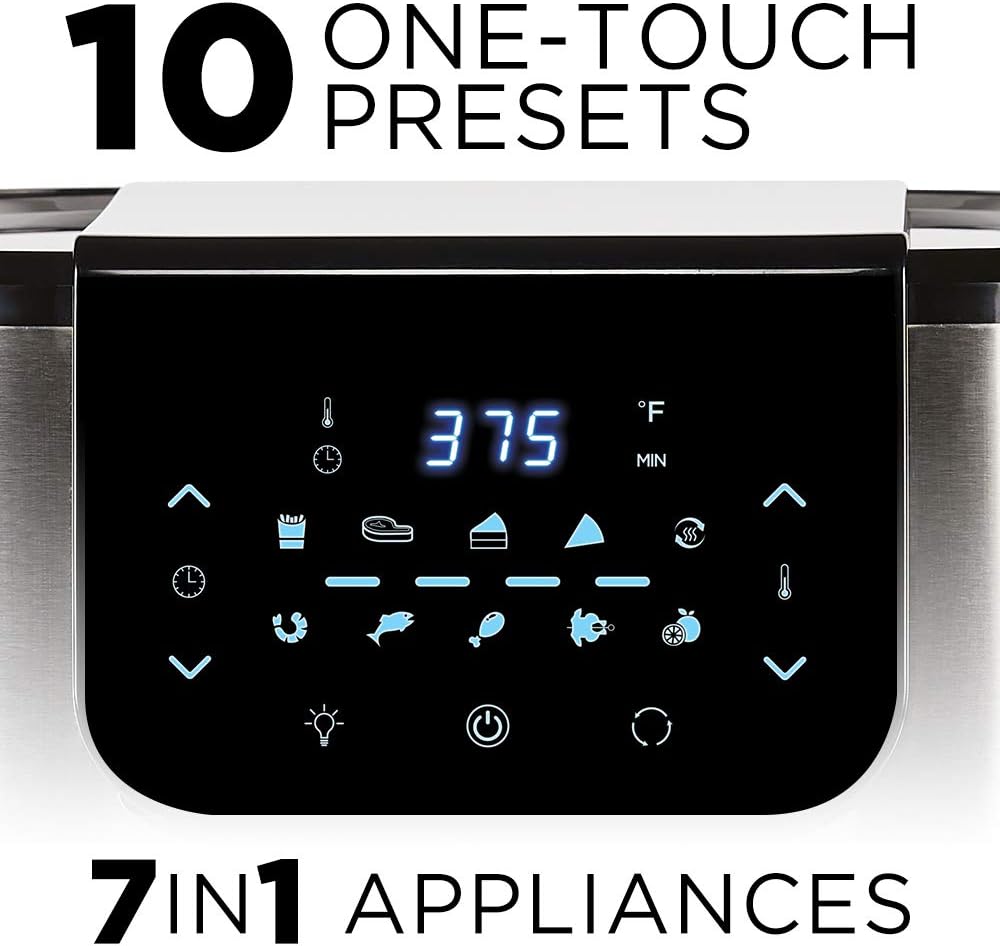 Emeril Lagasse AirFryer Pro with Rotisserie and Dehydrate, 6 Quart, Black and Stainless Finish
