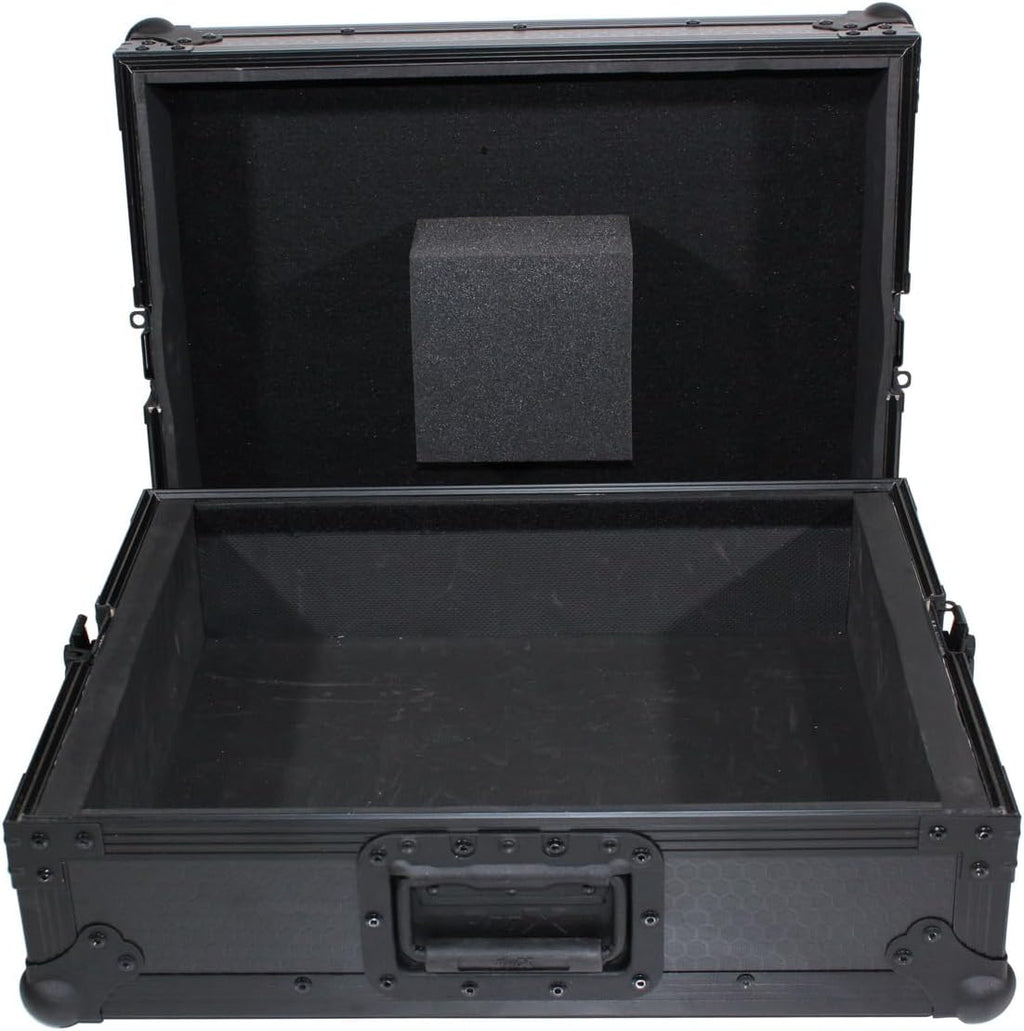 ProX T-TTBL Turntable Travel Case, Pro Audio Foam Kit, Universal Style, Black on Black