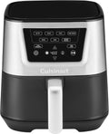 Cuisinart Air Fryer, Large 6-Quart Basket with 4 Cooking Functions to Air Fry, Bake, Roast, and Keep Warm, 3 Presets, PFAS-Free, Dishwasher-Safe Parts, AIR-180, Black & Stainless Steel