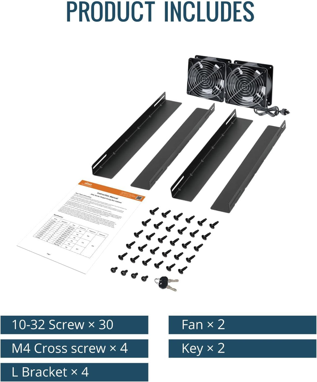 Tecmojo Fully Welded Server Cabinet, 18U Wall Mount Rack, 27.6inch Depth Network Rack, Mesh Door, Swing Out, Load Bearing 242lbs (110 kg), Network Cabinet for 19in Computer/AV/Data/IT Equipment