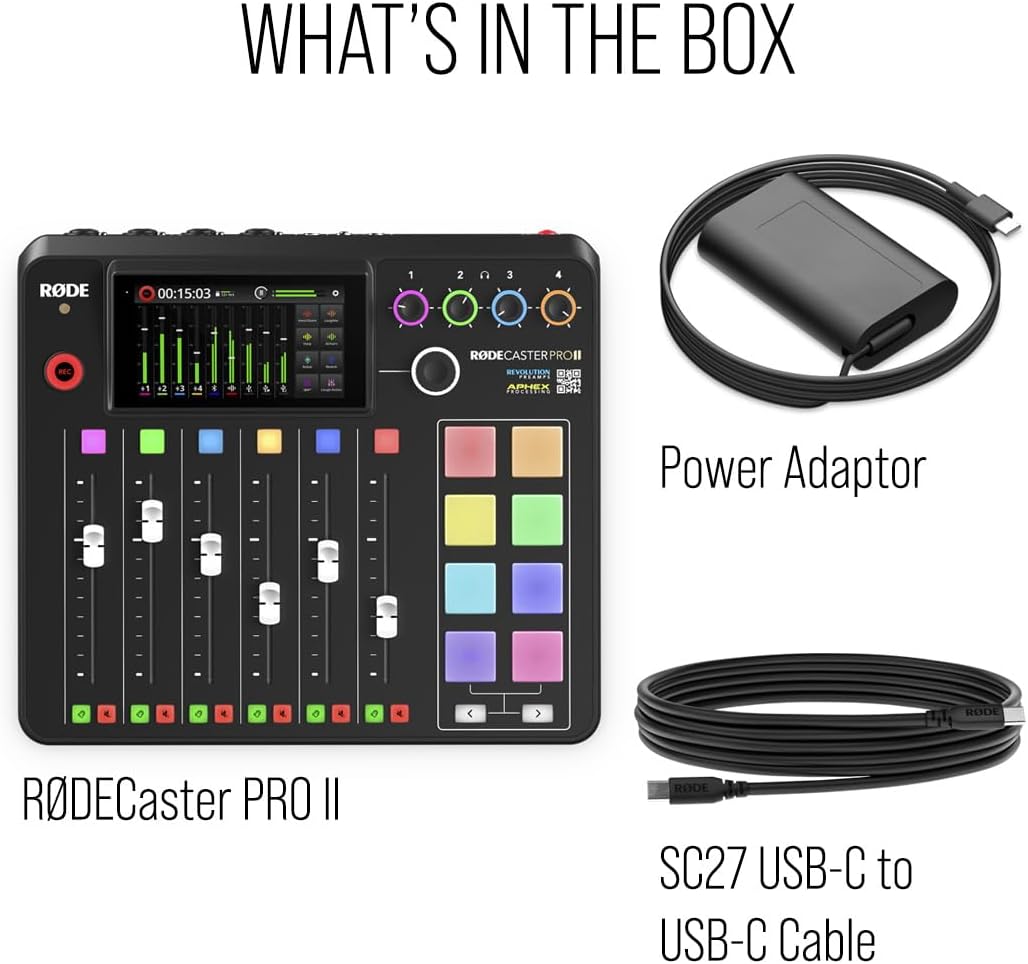 RØDE RØDECaster Pro II All-in-One Production Solution for Podcasting, Streaming, Music Production and Content Creation,Black