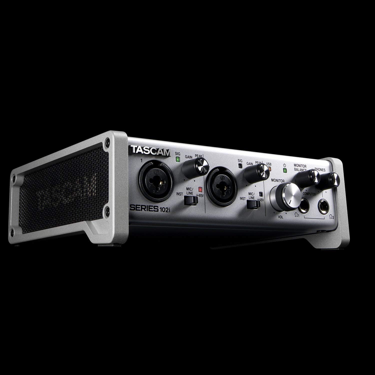 Tascam SERIES 102i 10 IN/2 OUT USB Audio Interface with MIDI, DAW Recording Software for Songwriting, Podcasting, Recording,Silver