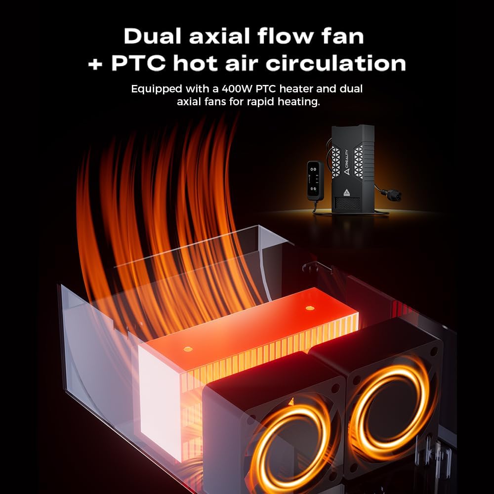 2026 Creality Filament Storage Box, 10kg Spools Multi-roll Filament Dryer for 3D Printer Filament, Detachable Heating Module, Fast Heating to 70°C, Fireproof Moisture-Proof for PLA PETG ABS TPU