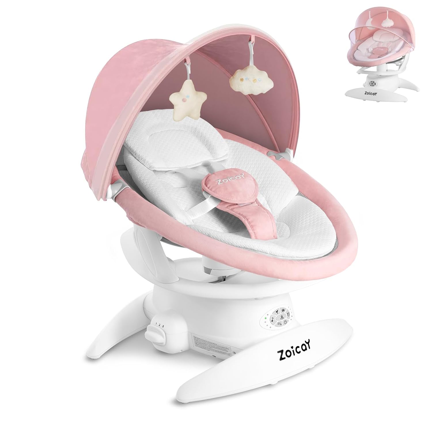 3-in-1 Baby Swing for Infants to Toddler, Infant Swing with 5 Speeds & 3 Swing Modes, 12 Melodies, Electric Swing for Baby, Up to 25 lbs, Pink