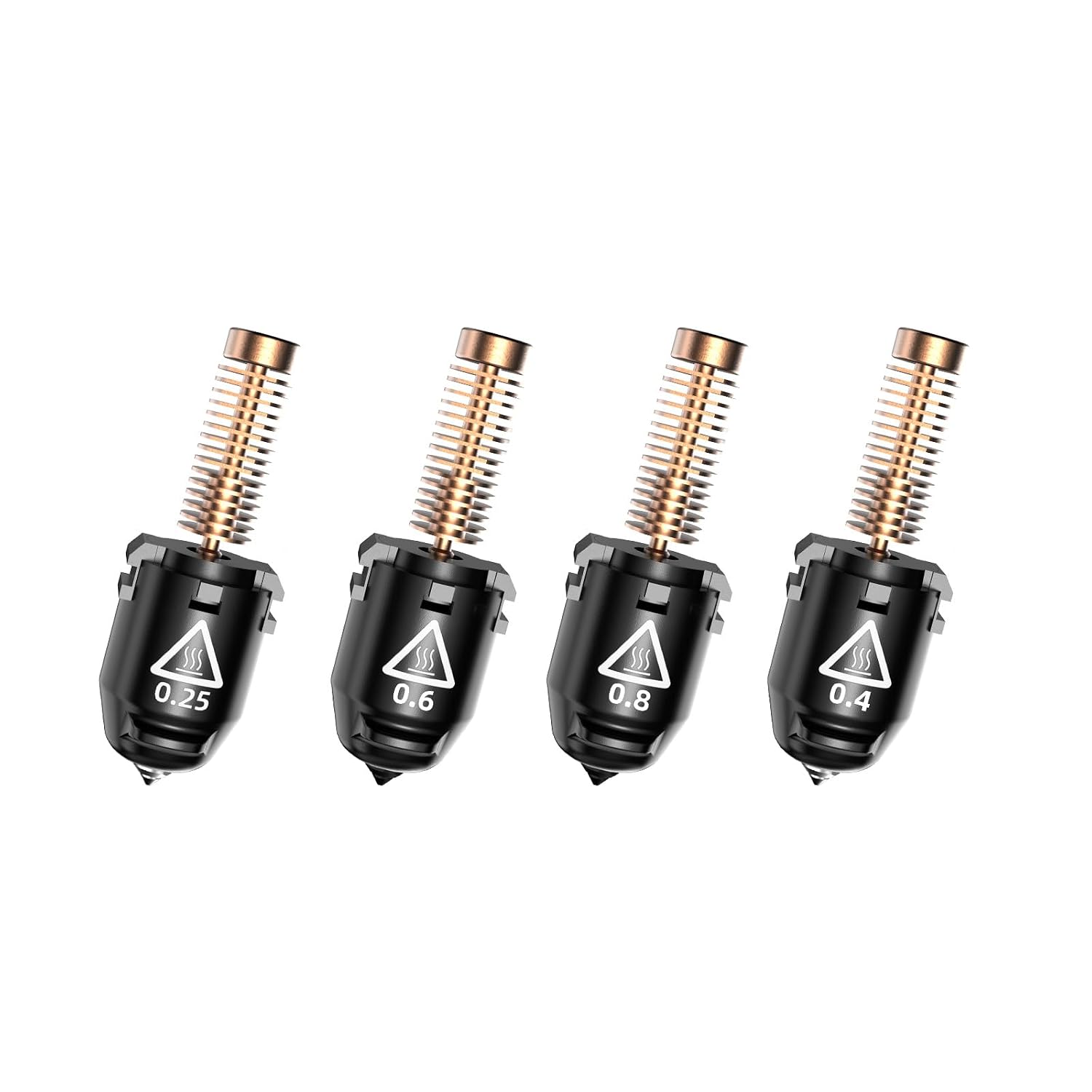 FLASHFORGE Adventurer 5M Nozzle, All Sizes 4-Pack Nozzle Set, 280℃ High Flow 32mm³/s Nozzle for Stable High-Speed Printing, Adventurer 5M Pro Hotend, 3S Quick-Detachable Nozzle