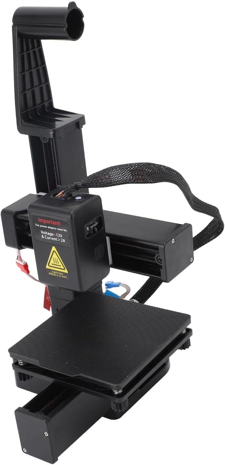 FDM Mini 3D Printer for Beginners, Compact 3D Printing Machine with High Accuracy Fast Heating, Quick Assembly, Easy for Kids, Print Size 4 x 4 x 4 Inch (Black)