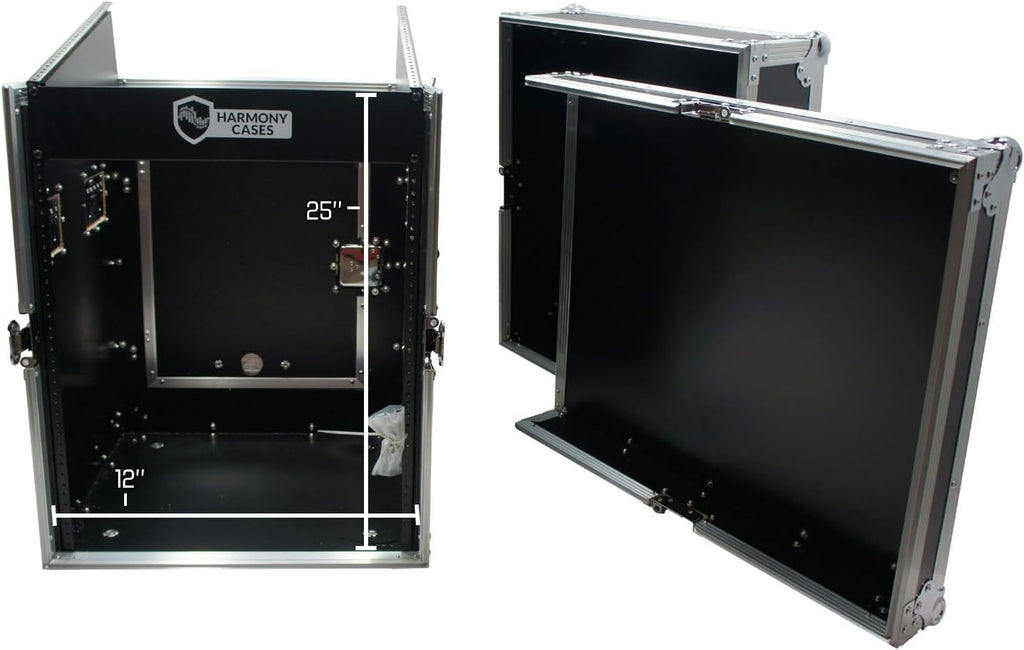 Harmony Audio Case HCM12U DJ Pro Audio 10U Slant Top 14U Vertical Mixer Rack Case