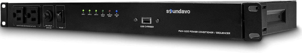 PMX-1100 Power Conditioner/Surge Sequencer 10 Protected Outlets and 3 Zones 15A with USB Charger