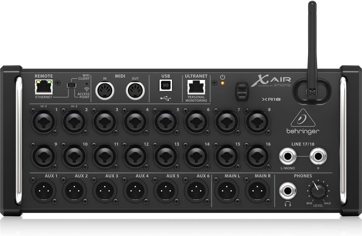 Behringer XAir XR18 18-Channel 12-Bus Portable Digital Mixer for iPad or Android Tablet, Bundle With Gator Cases Padded Nylon Bag Custom Fit for Behringer X-AIR Mixer,