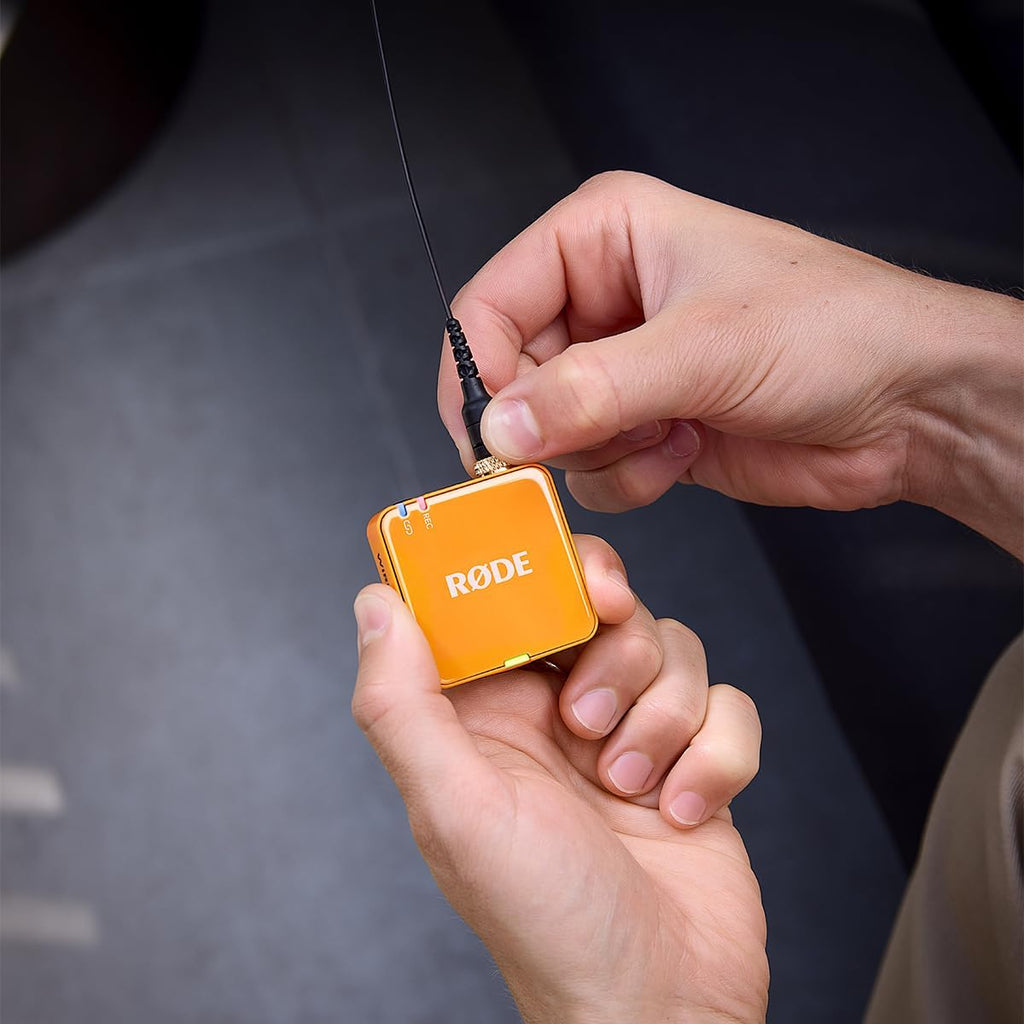 RØDE Wireless GO (Gen 3) – Compact Wireless Mic – Pristine Audio, 32-bit Float Recording, Automatic Level Control, for Phones, Cameras and Computers (Orange)