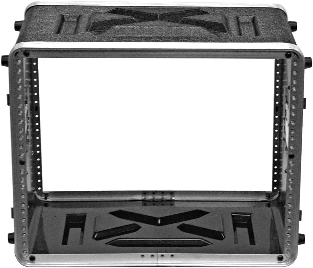 Seismic Audio - SALWR8M - Lightweight 8 Space Mid-Size ABS Rack Case - 8U PA DJ Medium Depth Amp Effects Rack Case