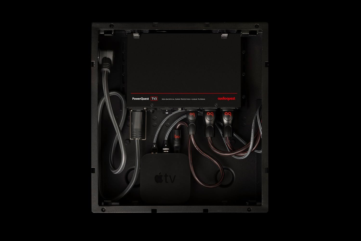 AudioQuest PowerQuest TV3 3-Outlet Non-Sacrificial Surge Protector for Wall-Mounted TVs