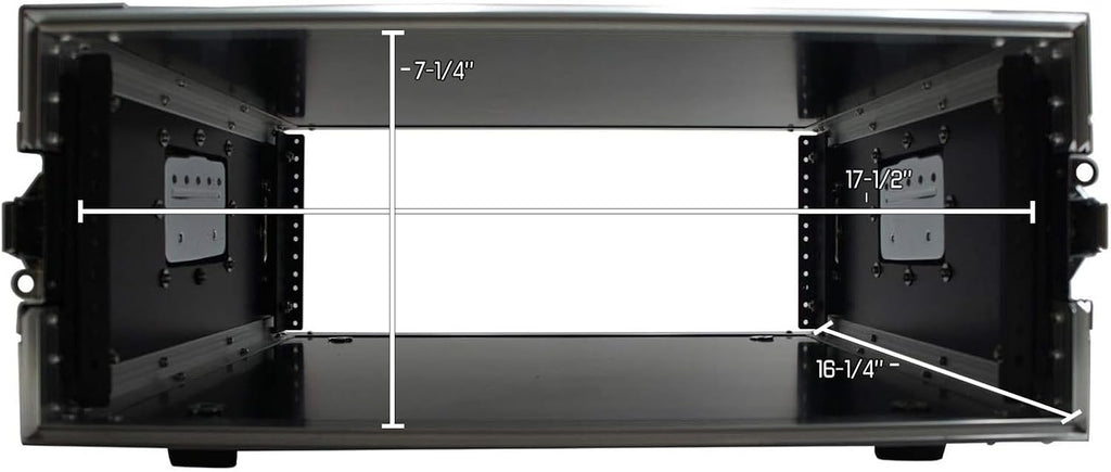 Harmony Audio Cases HC4UAD DJ Flight Amp 4U Rack Space Road Travel Amplifier Case