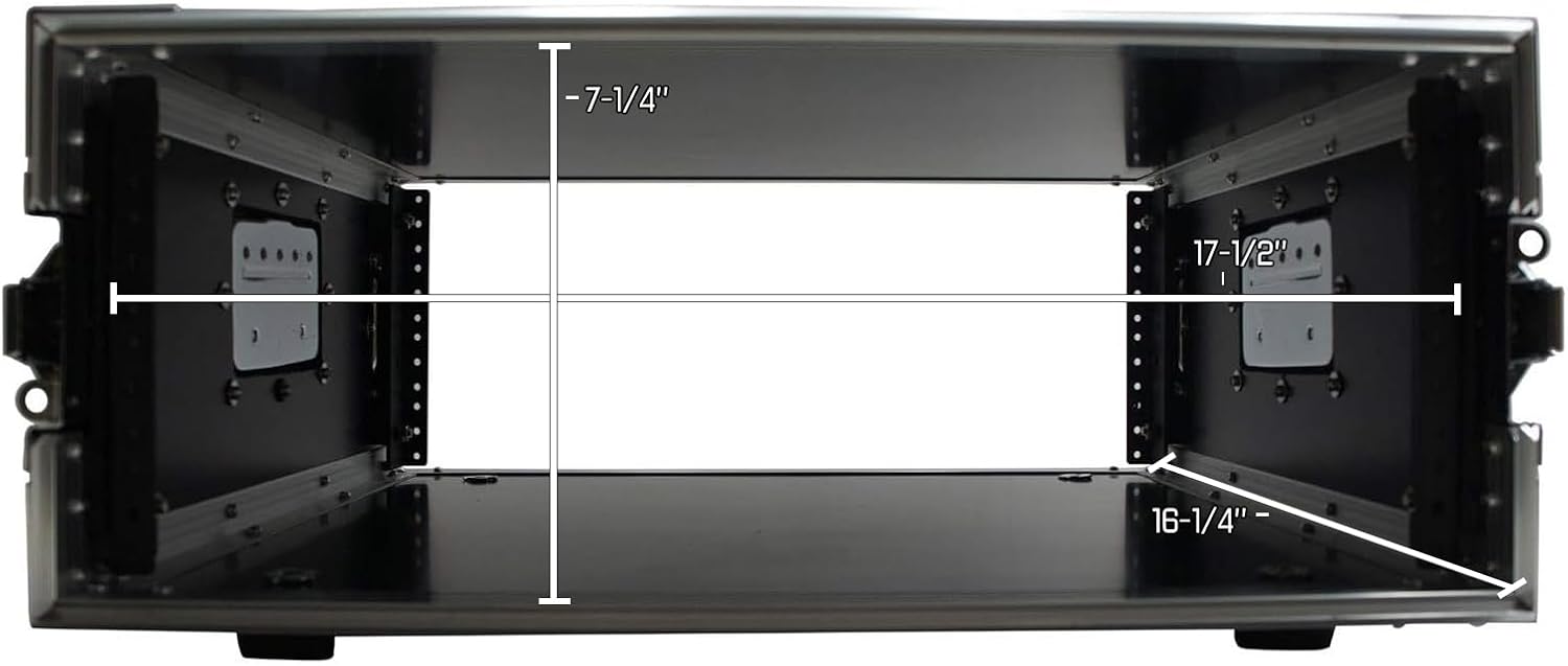 Harmony Audio Cases HC4UAD DJ Flight Amp 4U Rack Space Road Travel Amplifier Case