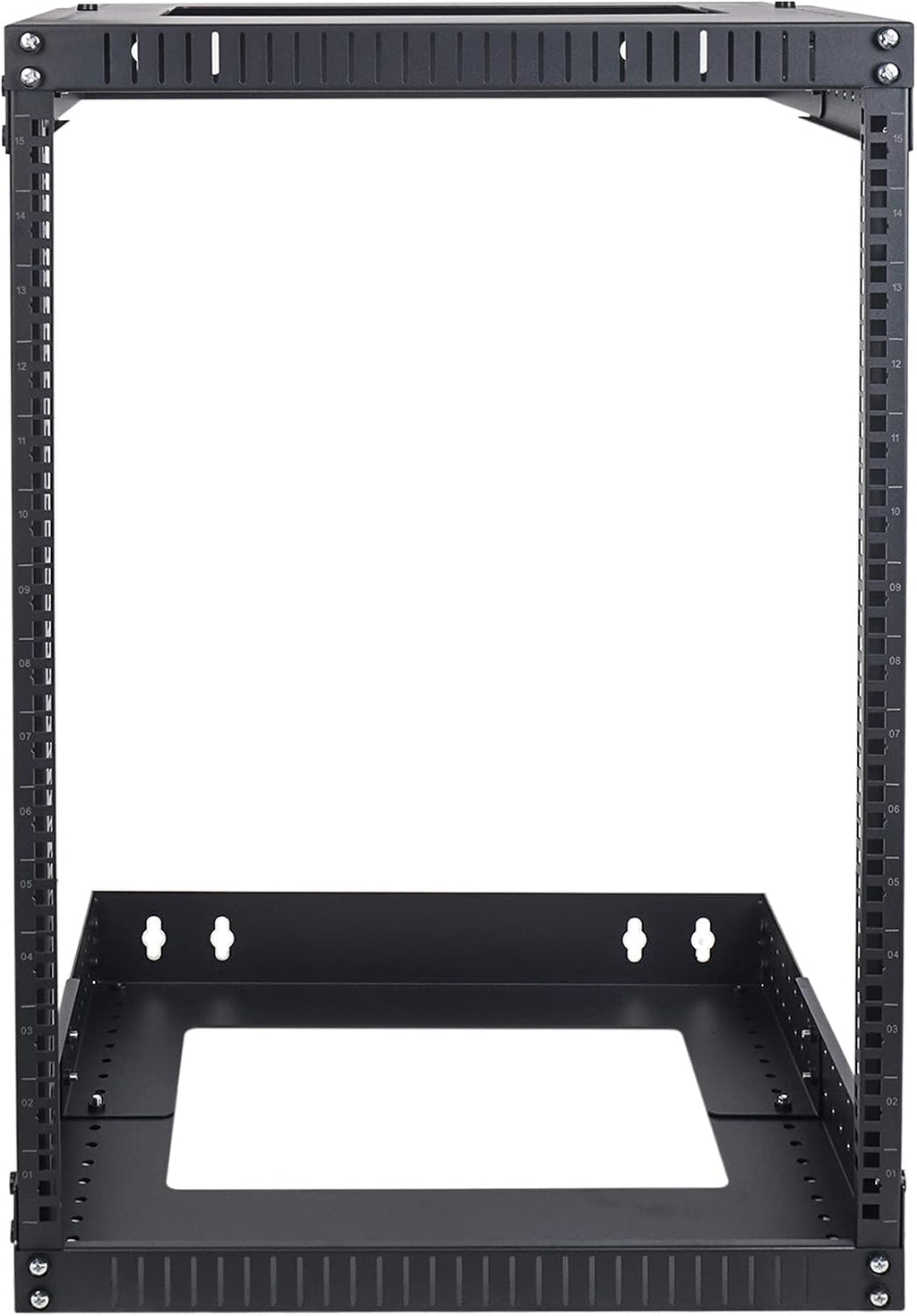 Sound Town 2-Post 15U Wall-Mount Open Frame Server and Network Equipment Rack with Adjustable Depth 12'-20' (ST2PWOR-A15U)