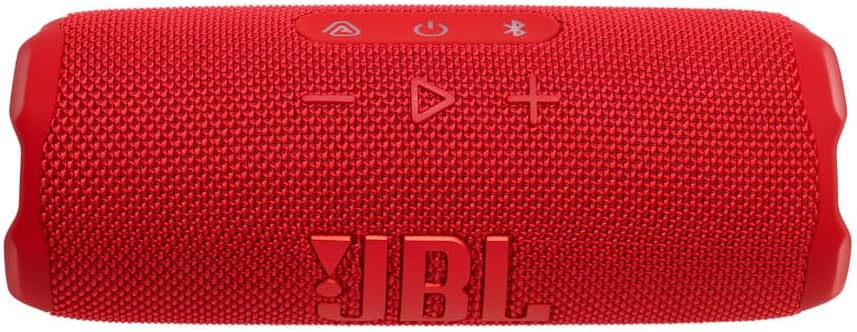JBL FLIP 7 Waterproof Portable Speaker Bundle with gSport Carbon Fiber Case (Red)