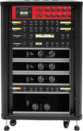 18U Stereo & Studio Rack with Wheels Rolling Network Cabinet Open Frame Audio Component Rack Cabinet Recording Studio Racks with Lifting Handle for Video Music Recording & IT Equipment-Black
