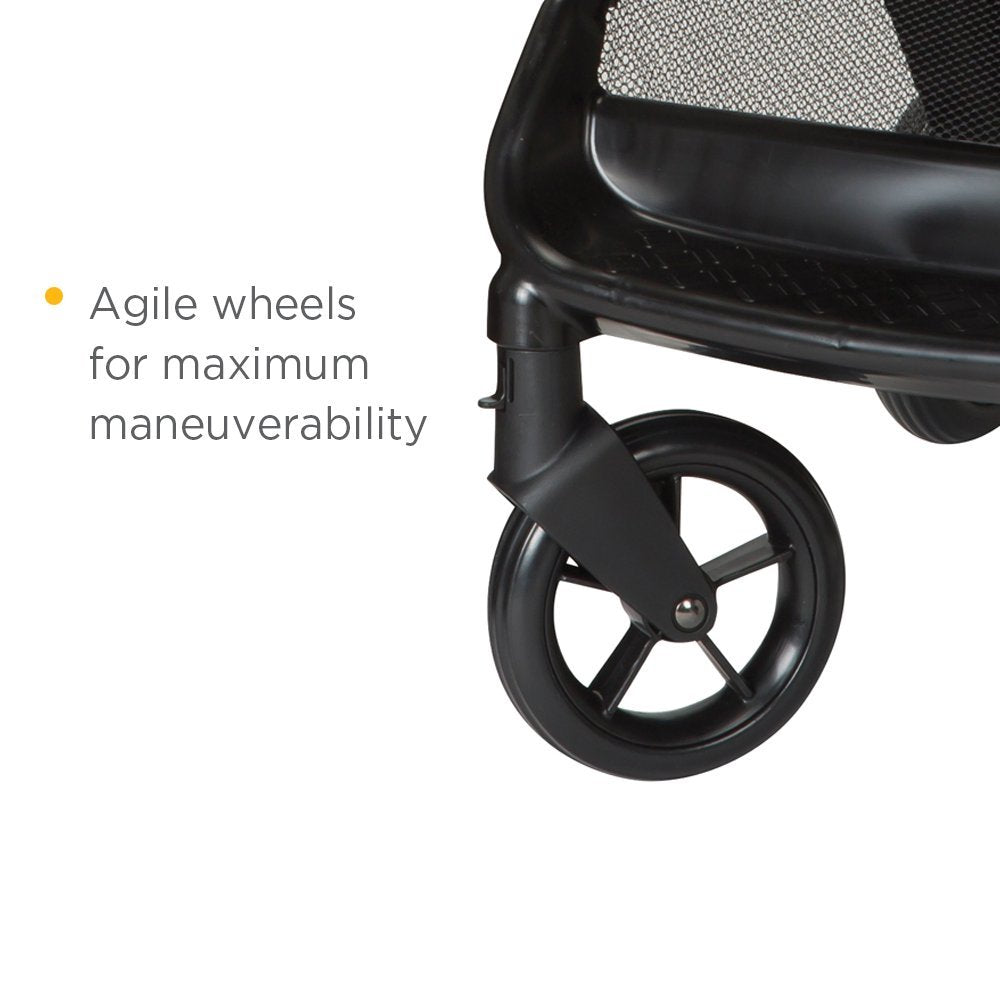 Safety 1st Smooth Ride Travel System Stroller and OnBoard FLX Infant Car Seat, Newborn to Toddler Baby Combo, Easy-Install, Large Canopy, Ample Storage, Foldable, Rear-Facing 4-30 lbs, Black Cherry