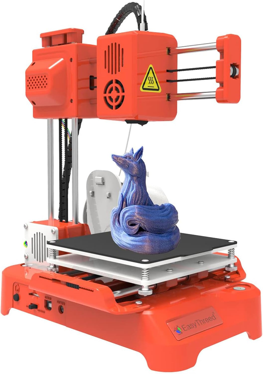 Mini 3D for Kids Printer K7 Desktop Mini 3D Printer with Large Printing Size 100x100x100mm for Kids Student Education Orange