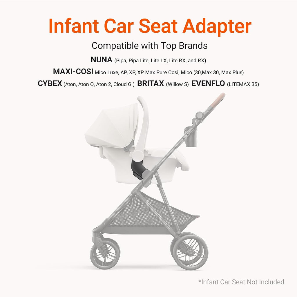 MAMAZING Air Lux Baby Stroller, Carbon Fiber Frame Only 15.8lbs, Compact Fold Toddler Stroller with Reversible All-Season Seat, Included UPF 50+ Canopy, Large Storage Basket, Magnetic Buckle Harness