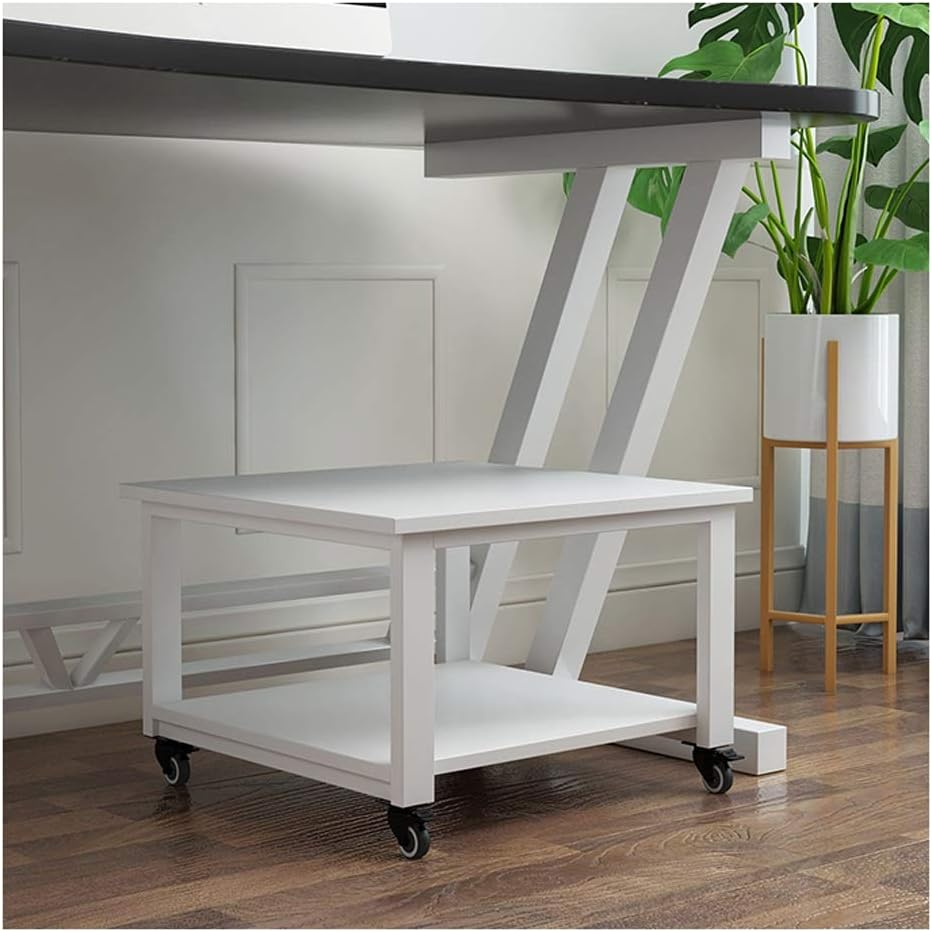 Printer Stand Easy to Move Printer Stand Super Load Printer Desk Under Desk Printer Stand with 4 Wheels for Mini 3D Printer for Home,Office/White-B/50 * 40 * 28Cm (White b)