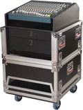 Gator Cases G-TOUR Series ATA Style Modular Audio Console Rack; 14U Top, 6U Side (G-TOUR-GRC-1406)