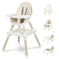 Gofirst 6 in 1 Baby High Chair,Convertible High Chairs for Babies and Toddlers/Booster Seat/Table and Chair Set,Babies Feeding Chair/5-Point Harness,4-Position Removable Tray&PU Cushion Baby Highchair