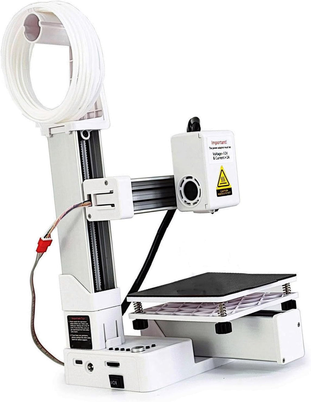 Sanpyl Mini 3D Printer, Portable Frequency Division Multiplexing 3D Printer, Rapid Heating and Printing, 100x100x100mm Printing Size, for Beginners (White)