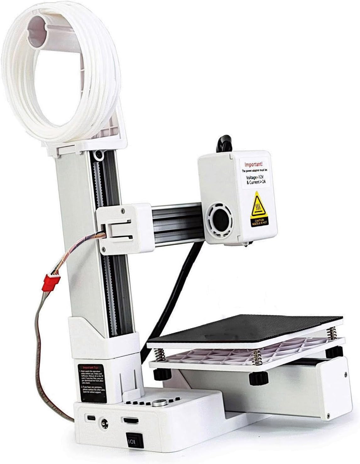 Sanpyl Mini 3D Printer, Portable Frequency Division Multiplexing 3D Printer, Rapid Heating and Printing, 100x100x100mm Printing Size, for Beginners (White)