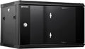 RackPath 6U Wall Mount Network Rack Cabinet – Quiet Cooling Fan, Locking Glass Door, 17.7' Deep (450mm), Removable Locking Side Panels, Fits 19' IT & A/V Equipment