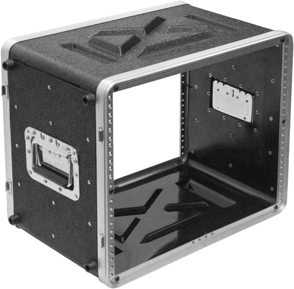 Seismic Audio - SALWR8M - Lightweight 8 Space Mid-Size ABS Rack Case - 8U PA DJ Medium Depth Amp Effects Rack Case