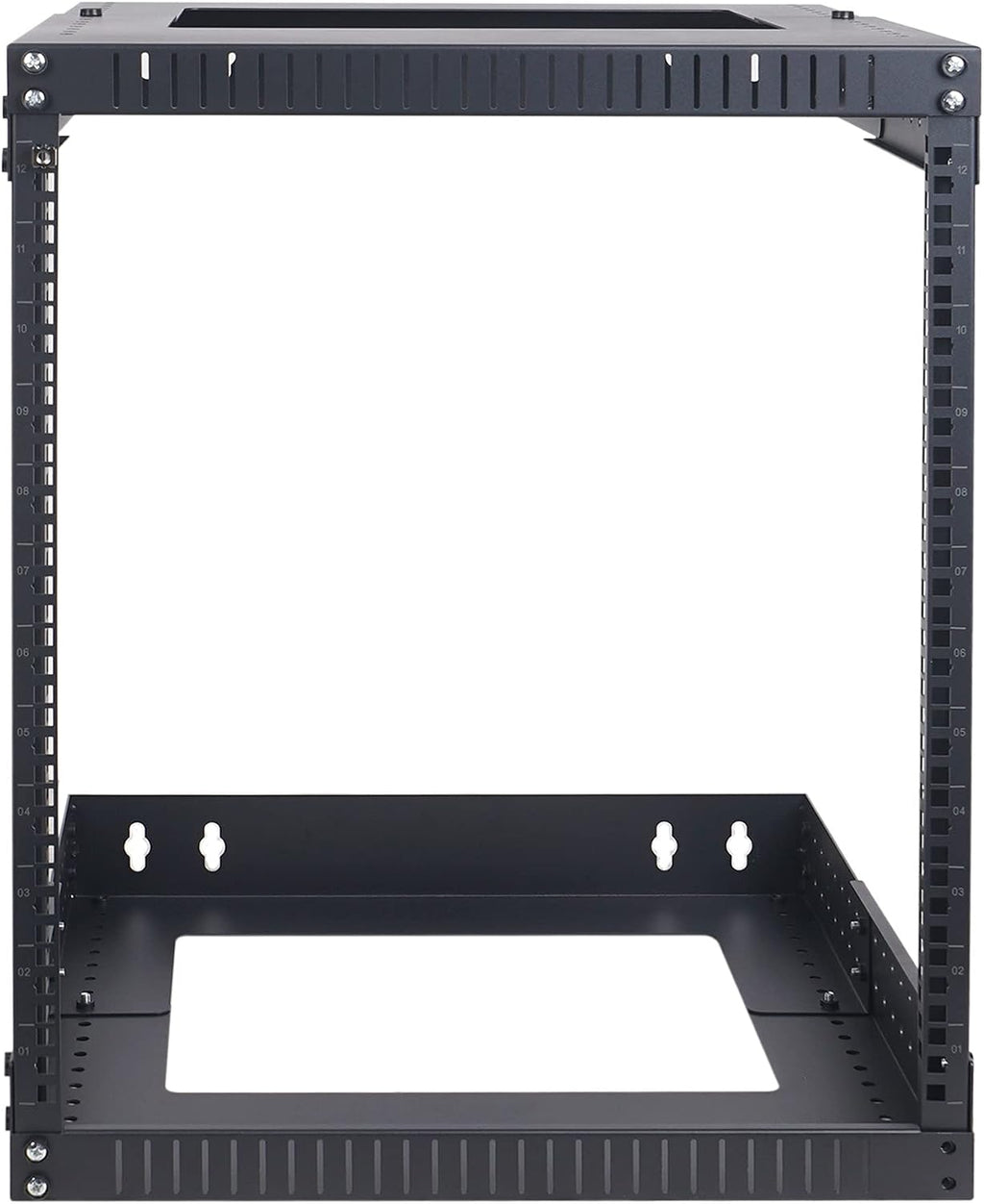 Sound Town 2-Post 12U Wall-Mount Open Frame Server and Network Equipment Rack with Adjustable Depth 12'-20' (ST2PWOR-A12U)