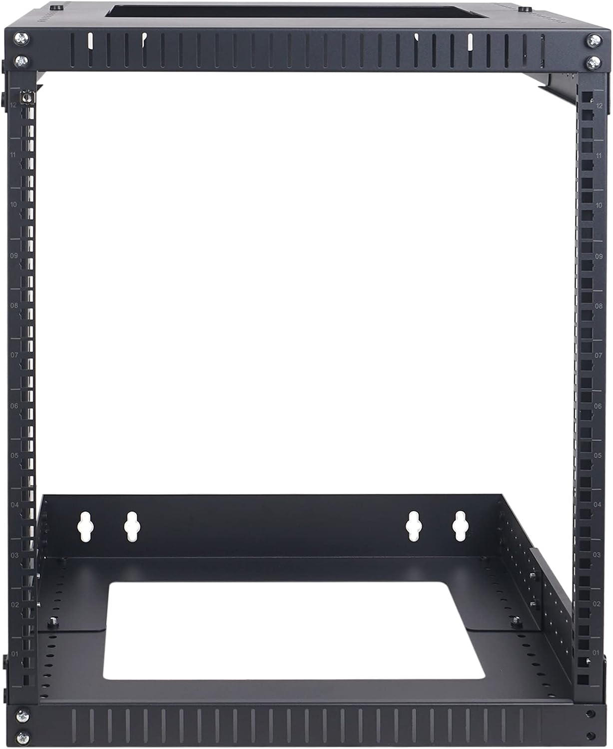 Sound Town 2-Post 12U Wall-Mount Open Frame Server and Network Equipment Rack with Adjustable Depth 12'-20' (ST2PWOR-A12U)