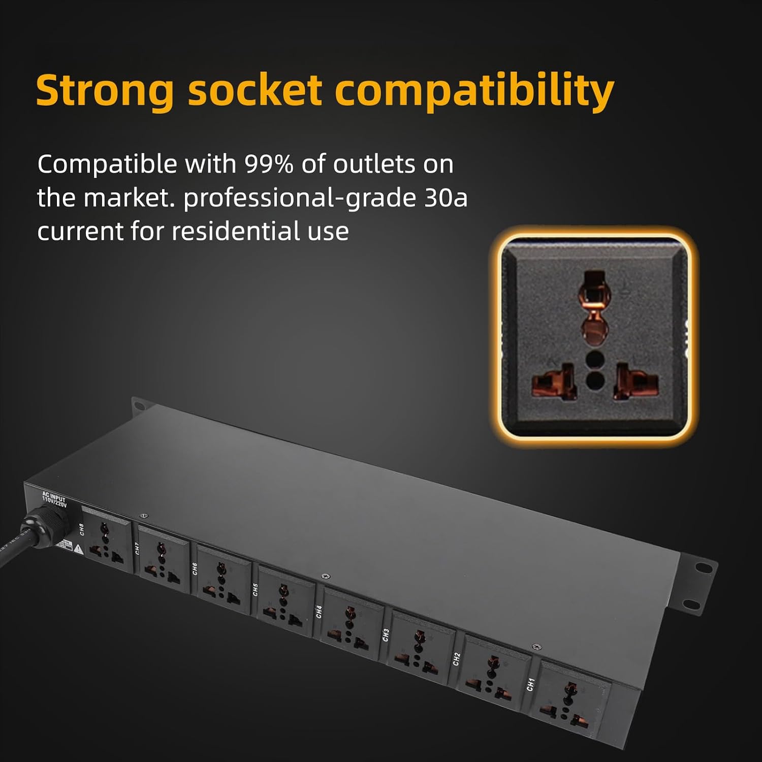 10 Outlet Power Sequencer Conditioner with Digital Screen Safety Features Independent Power Switch USB Port for Audio Equipment