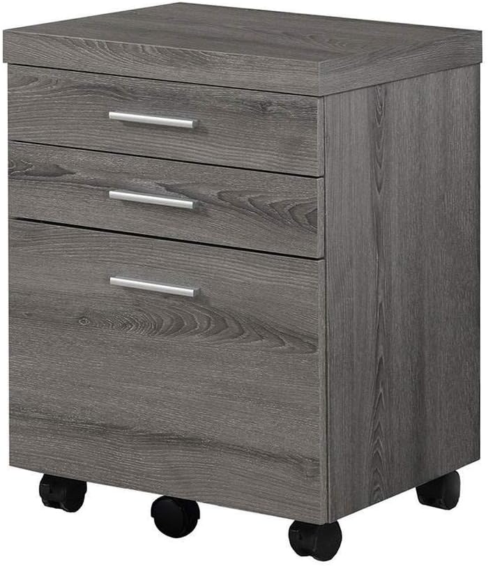 Monarch Specialties 3 Drawer File Cabinet - Filing Cabinet (Dark Taupe)