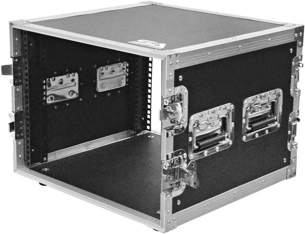 Seismic Audio - SATAC8U - Heavy Duty 8 Space ATA Rack Case - 8U PA DJ Amplifier Flight Road Case - Pro Audio DJ Rack